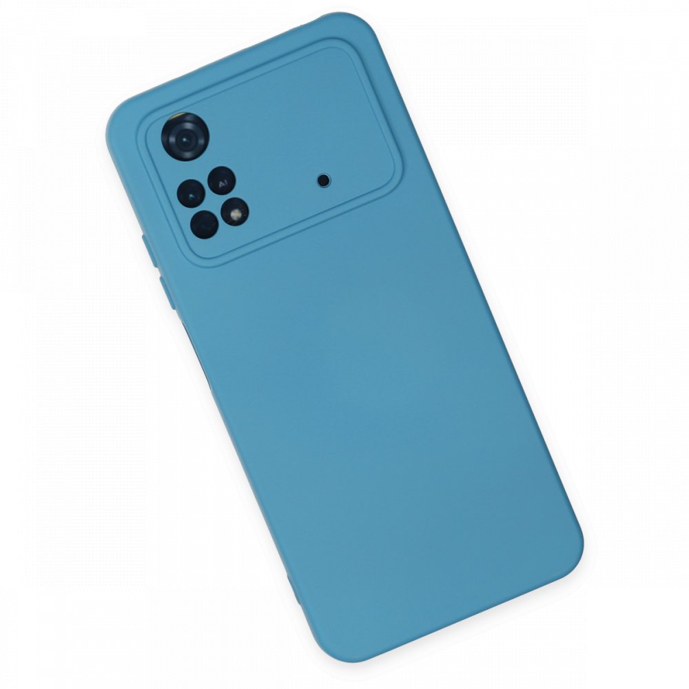 Newface Xiaomi Poco M4 Pro 4G Kılıf Nano içi Kadife Silikon - Mavi
