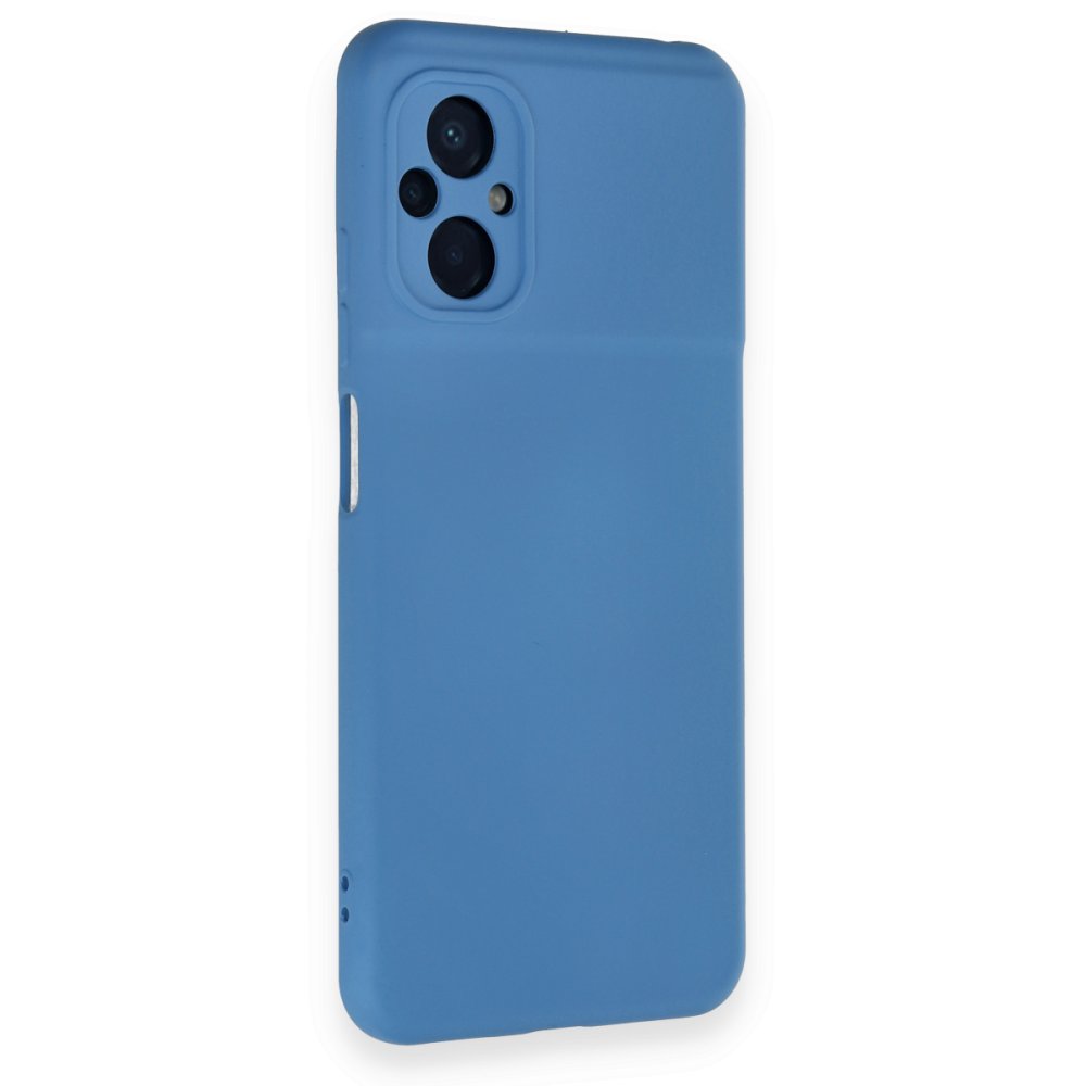 Newface Xiaomi Poco M5 Kılıf Nano içi Kadife Silikon - Mavi