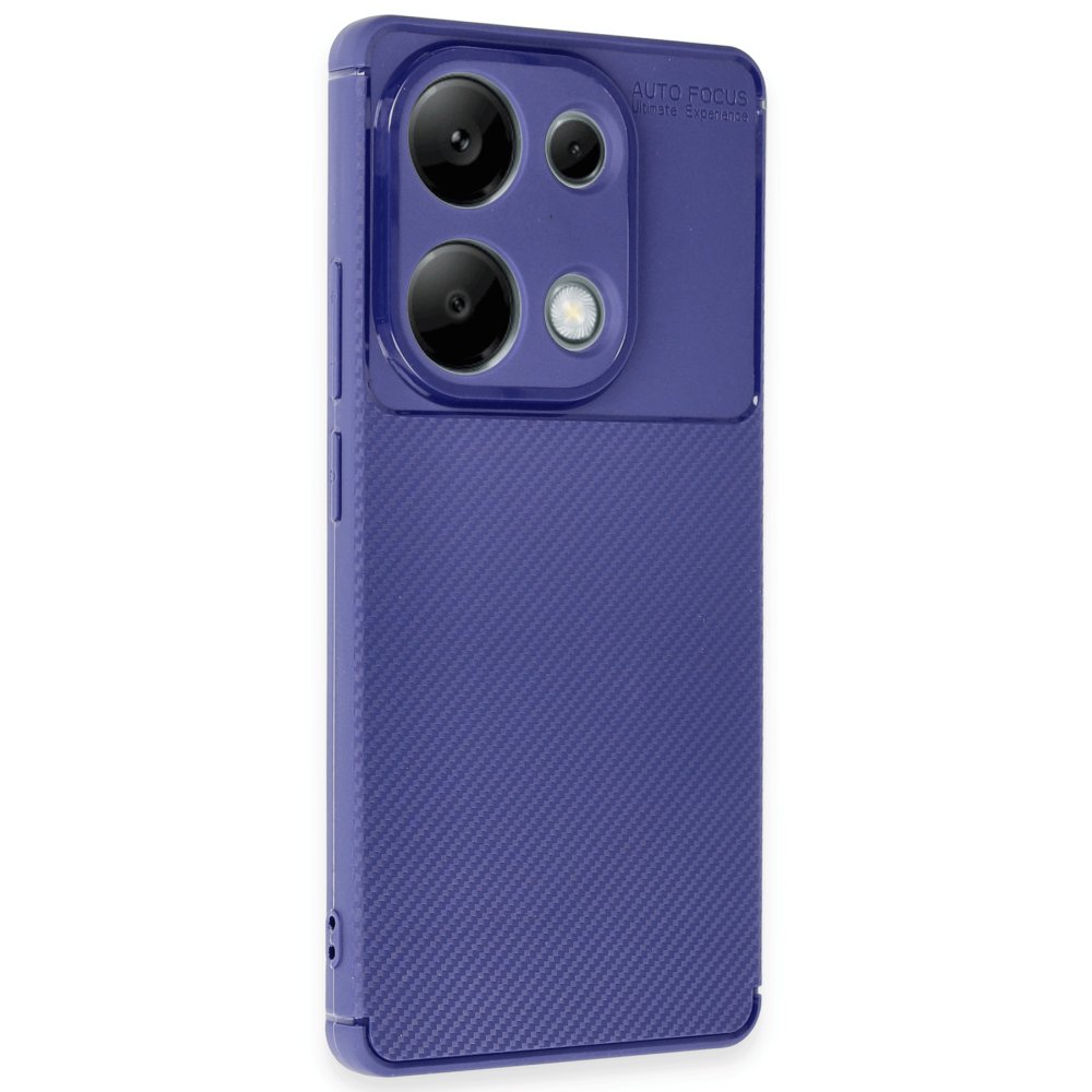 Newface Xiaomi Poco M6 Pro 4G Kılıf Auto Focus Karbon Kapak - Lacivert