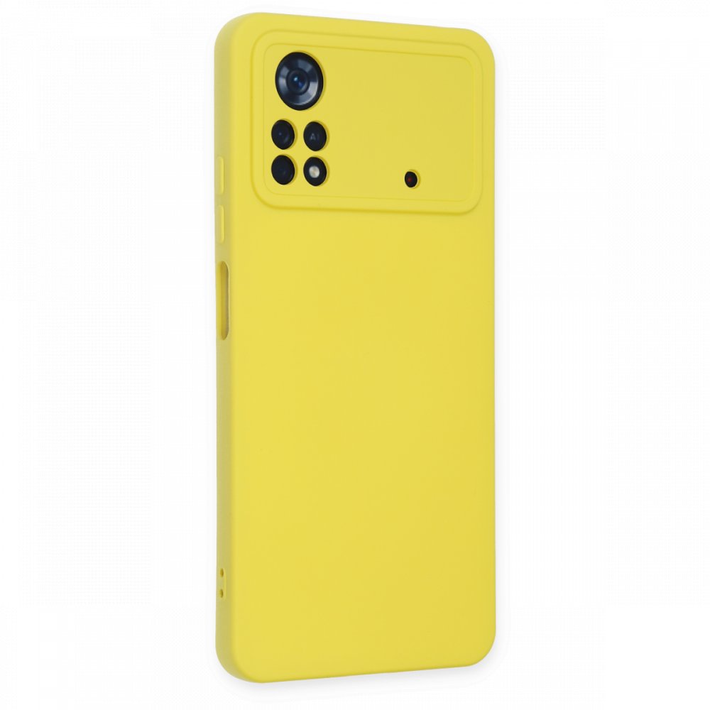 Newface Xiaomi Poco X4 Pro 5G Kılıf Nano içi Kadife Silikon - Sarı