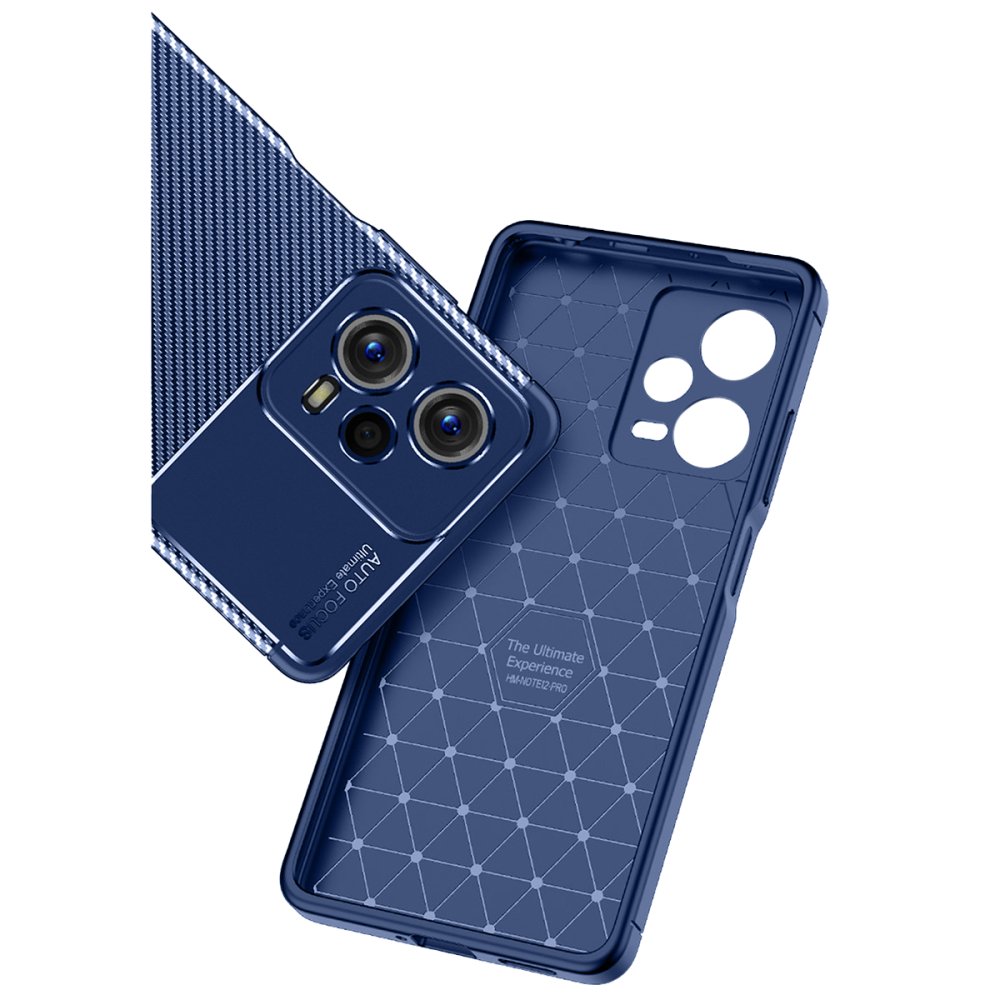 Newface Xiaomi Poco X5 5G Kılıf Auto Focus Karbon Kapak - Lacivert