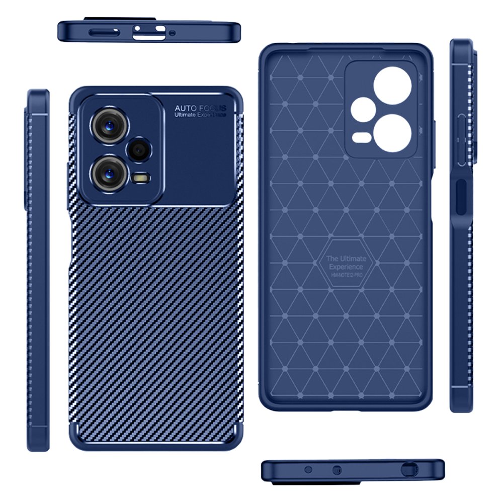 Newface Xiaomi Poco X5 5G Kılıf Auto Focus Karbon Kapak - Lacivert