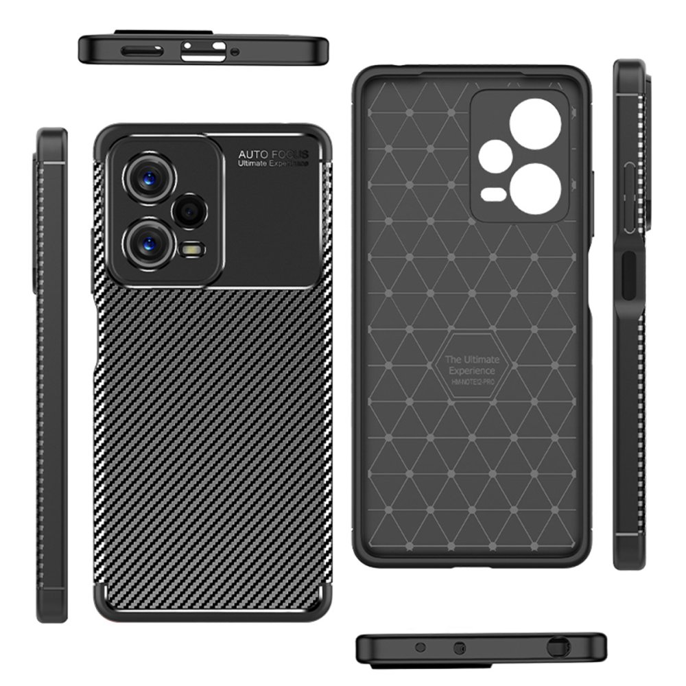 Newface Xiaomi Poco X5 5G Kılıf Auto Focus Karbon Kapak - Siyah