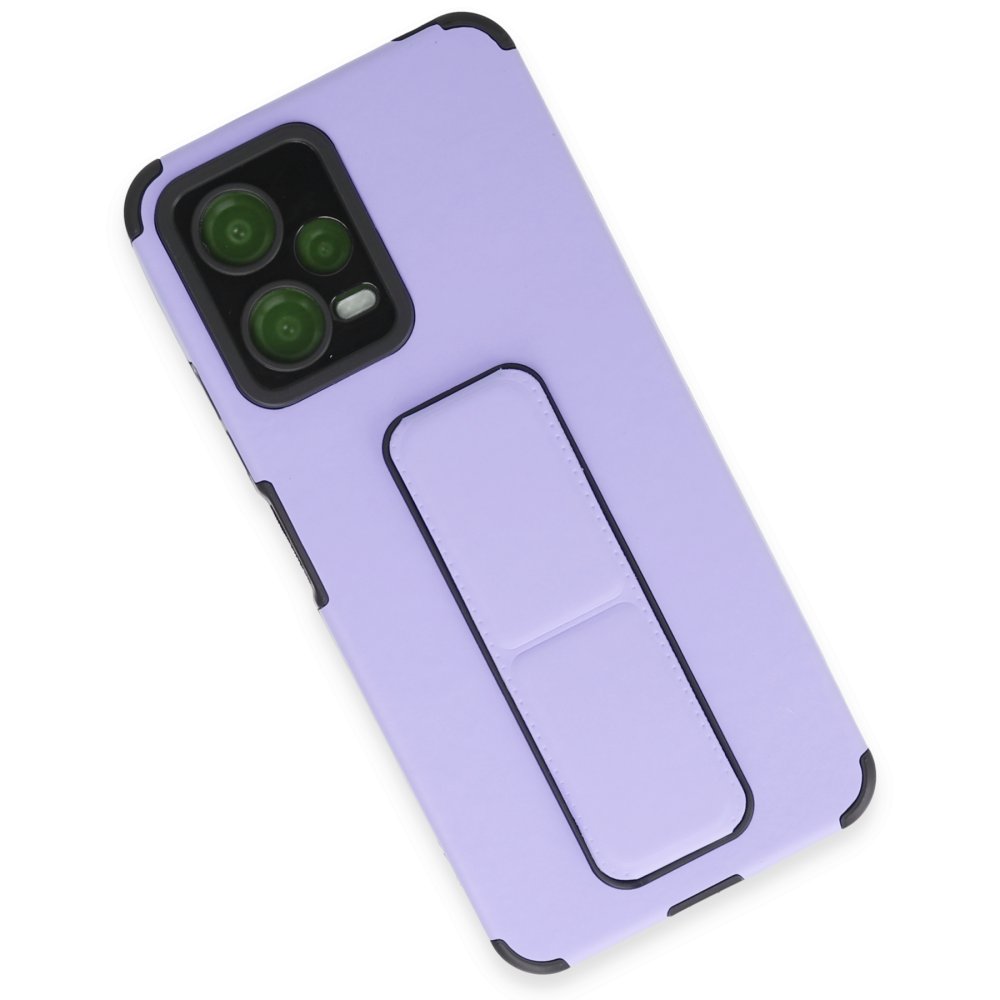 Newface Xiaomi Poco X5 5G Kılıf Mega Standlı Silikon - Lila