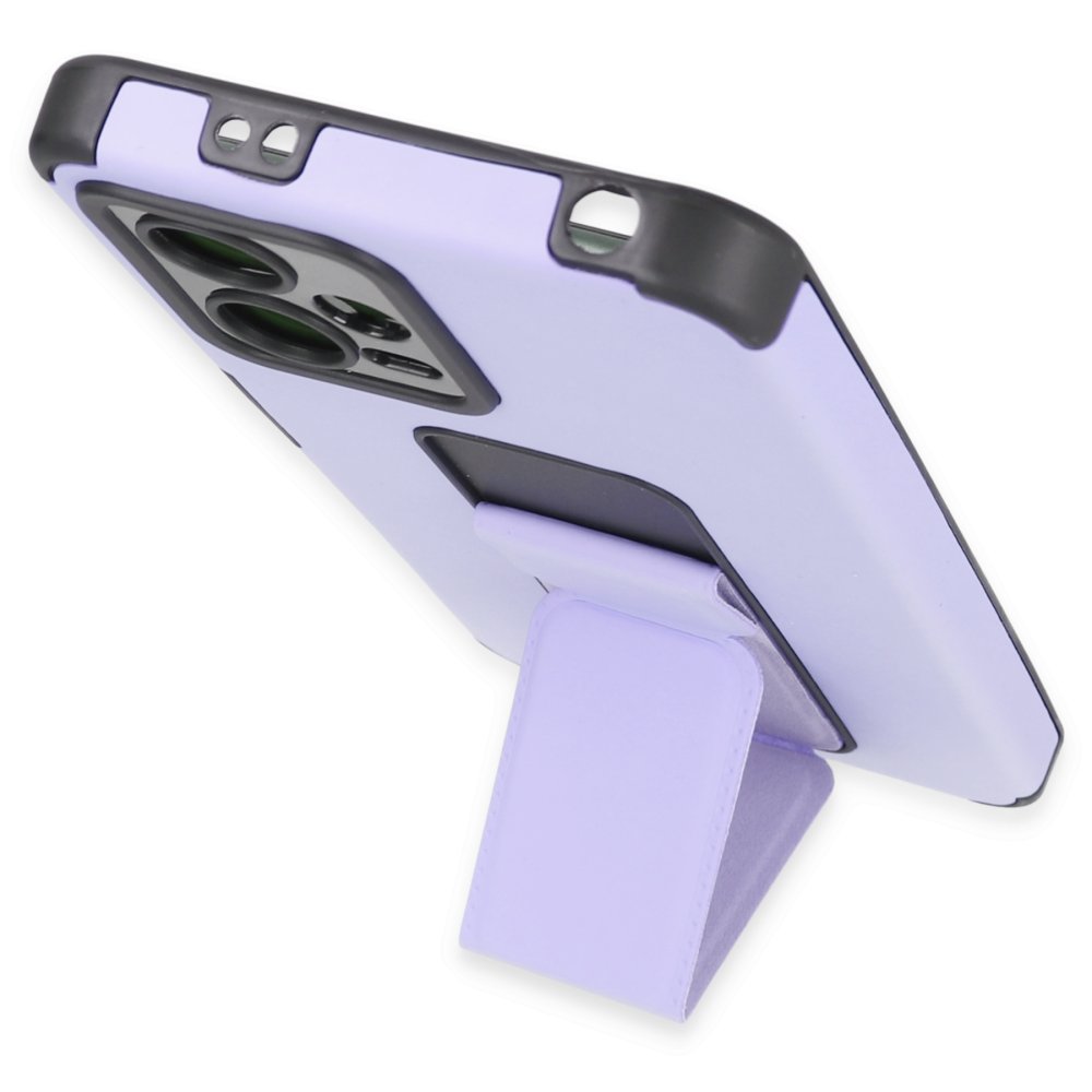 Newface Xiaomi Poco X5 5G Kılıf Mega Standlı Silikon - Lila