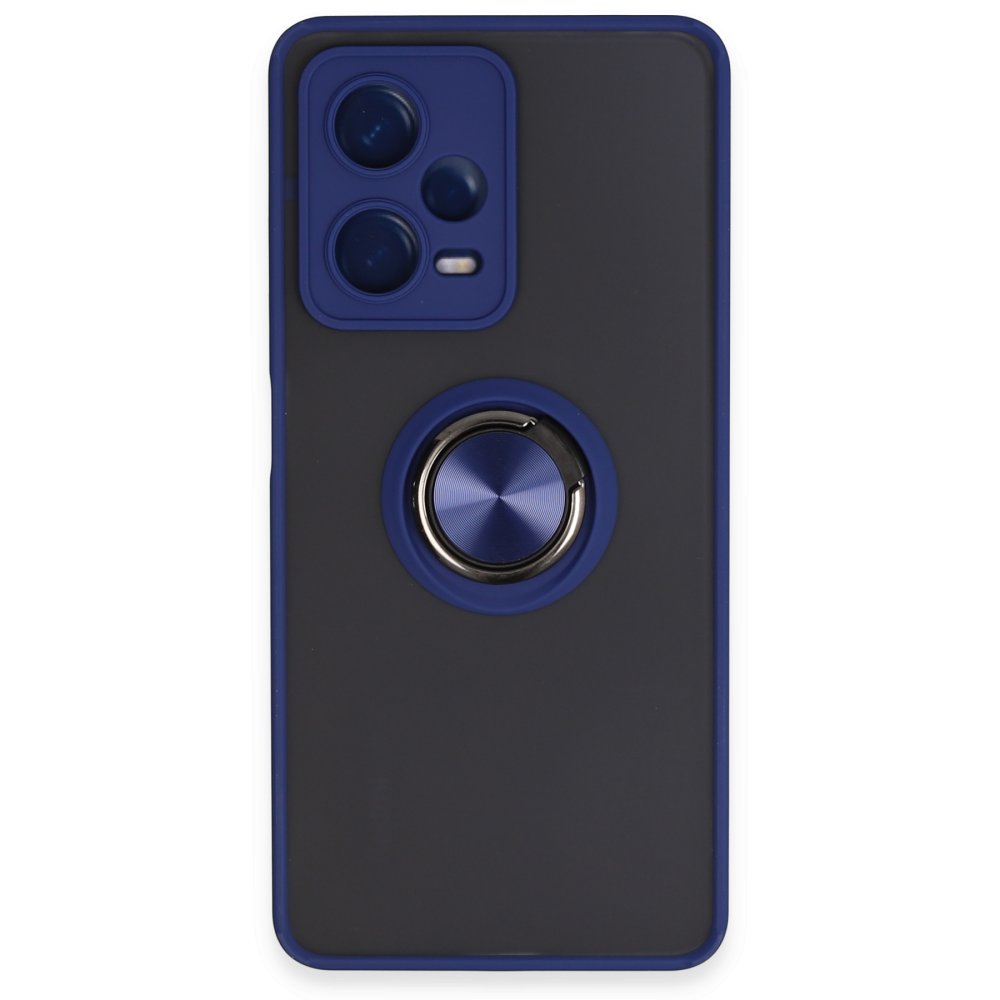 Newface Xiaomi Poco X5 5G Kılıf Montreal Yüzüklü Silikon Kapak - Lacivert