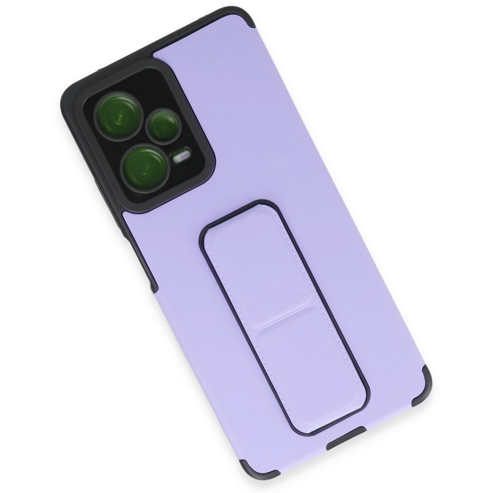 Newface Xiaomi Poco X5 Pro 5G Kılıf Mega Standlı Silikon - Lila