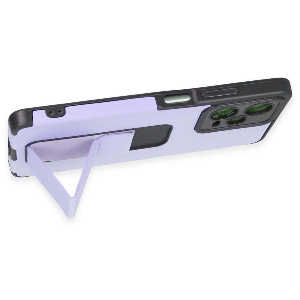 Newface Xiaomi Poco X5 Pro 5G Kılıf Mega Standlı Silikon - Lila