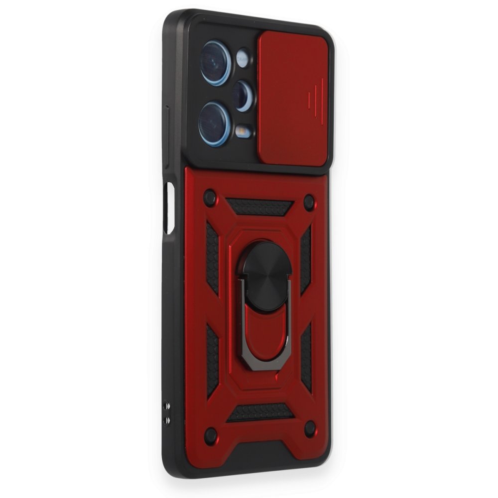 Newface Xiaomi Poco X5 Pro 5G Kılıf Pars Lens Yüzüklü Silikon - Kırmızı