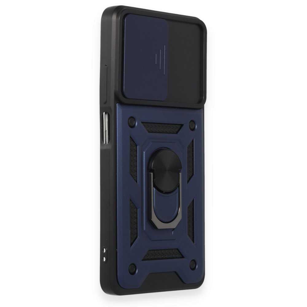 Newface Xiaomi Poco X5 Pro 5G Kılıf Pars Lens Yüzüklü Silikon - Lacivert