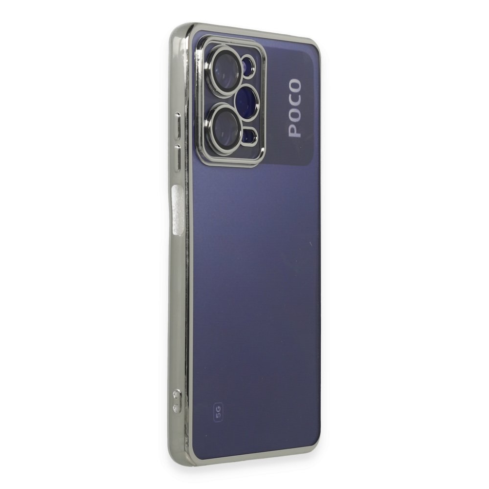Newface Xiaomi Poco X5 Pro 5G Kılıf Razer Lensli Silikon - Gümüş