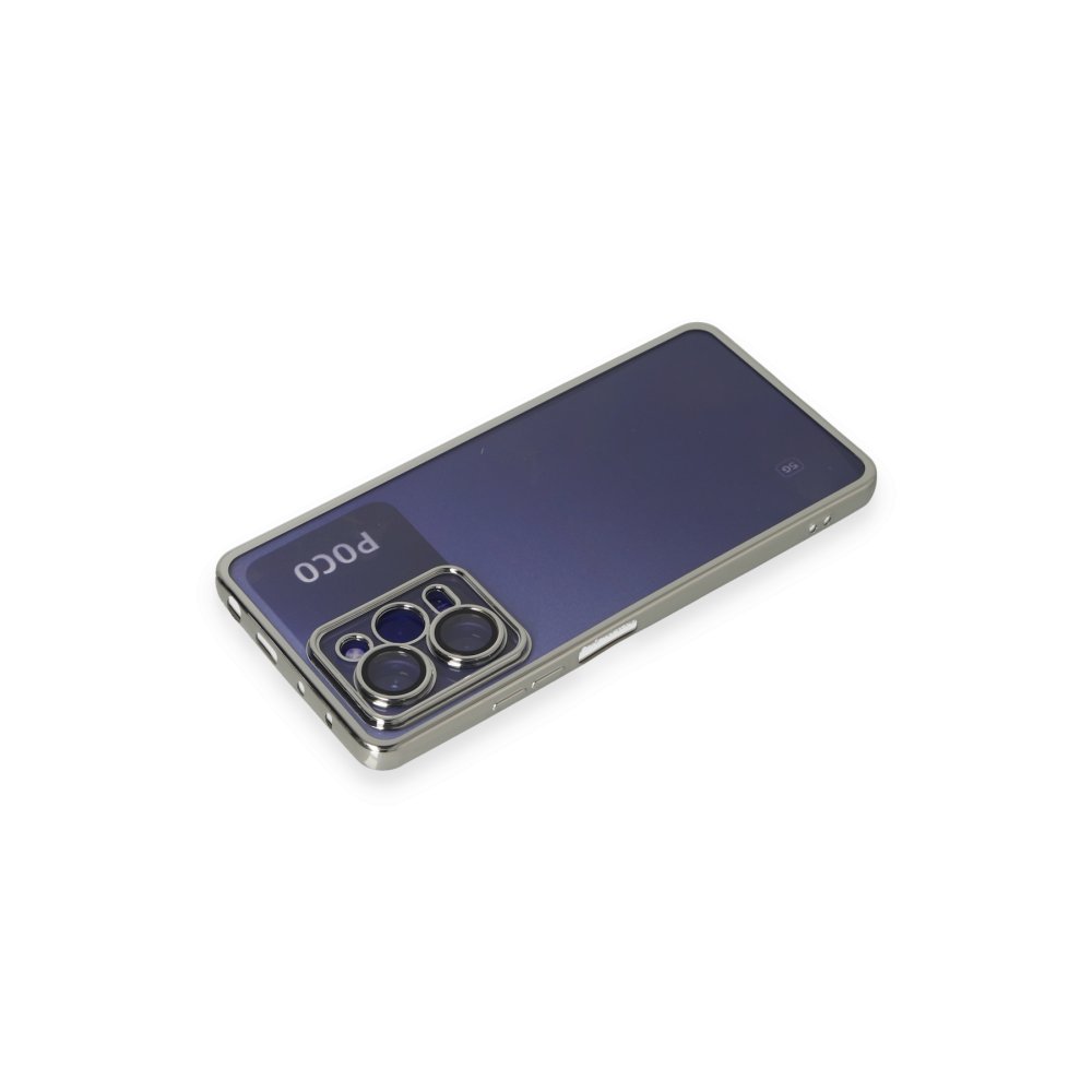 Newface Xiaomi Poco X5 Pro 5G Kılıf Razer Lensli Silikon - Gümüş