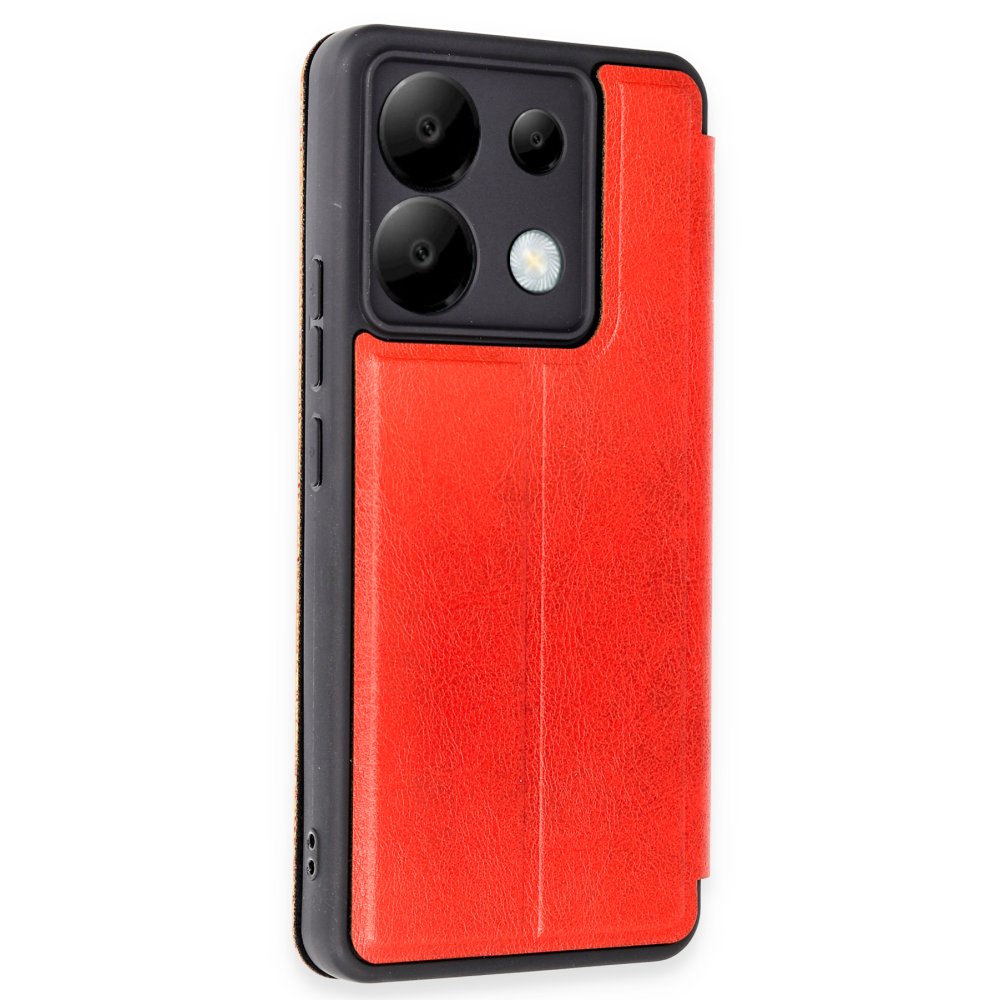 Newface Xiaomi Poco X6 Kılıf Flip Cover - Kırmızı