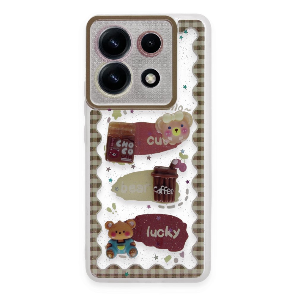 Newface Xiaomi Poco X6 Kılıf Sweet Desenli Silikon Kapak - Şeffaf