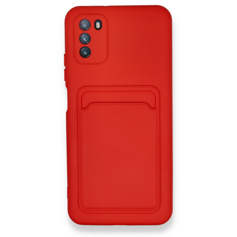Newface Xiaomi Pocophone M3 Kılıf Kelvin Kartvizitli Silikon - Kırmızı