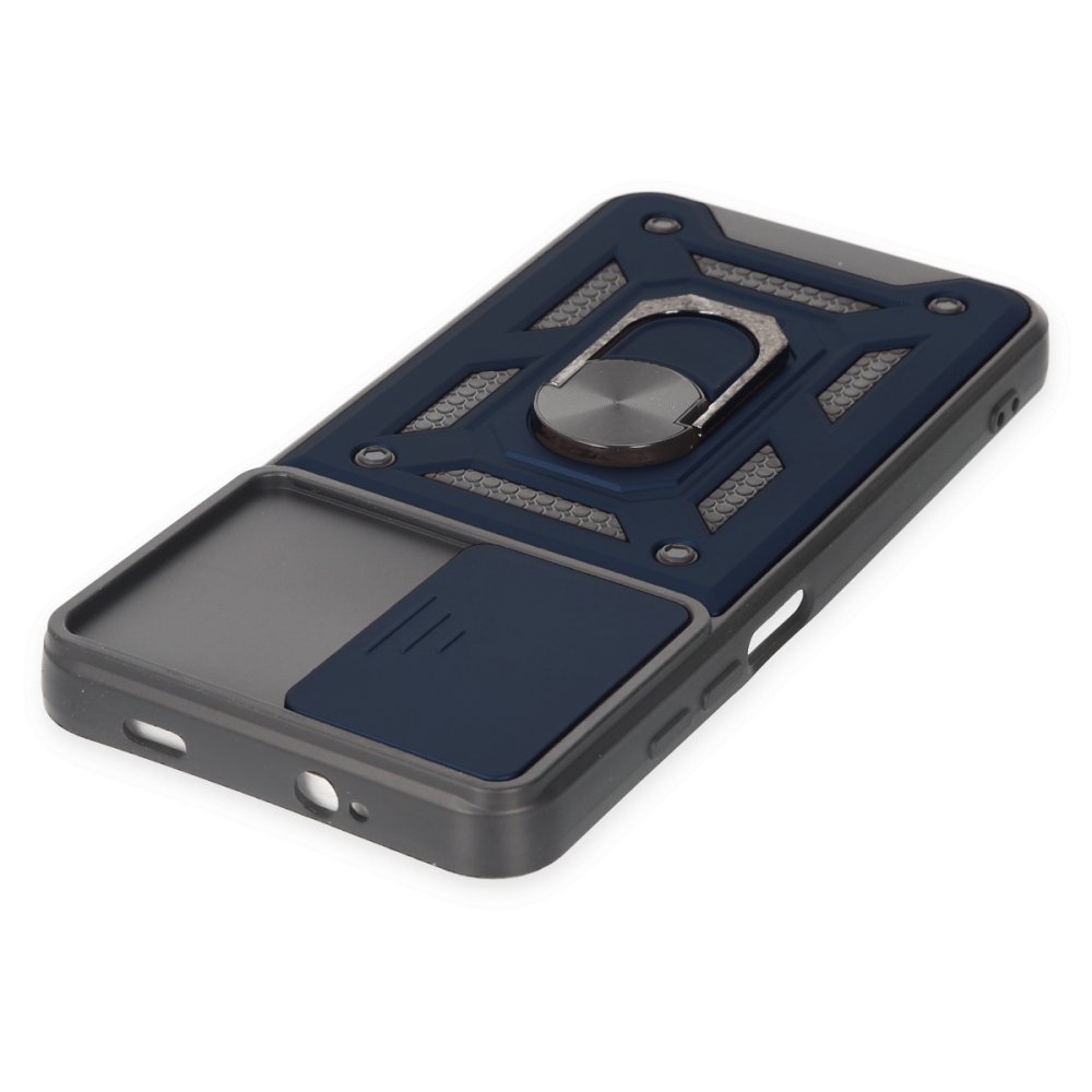 Newface Xiaomi Pocophone M3 Kılıf Pars Lens Yüzüklü Silikon - Lacivert