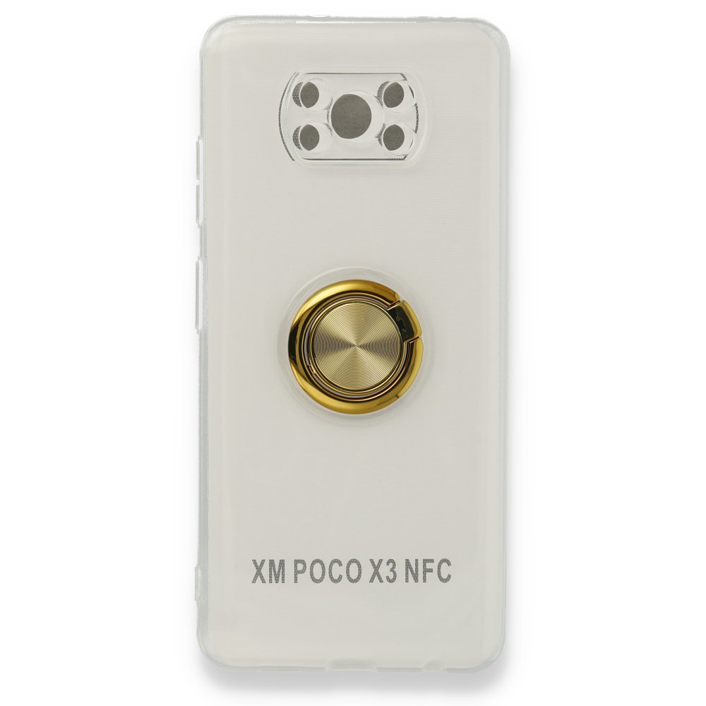 Newface Xiaomi Pocophone X3 Pro Kılıf Gros Yüzüklü Silikon - Gold