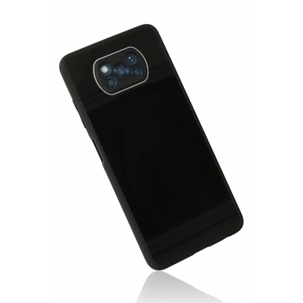 Newface Xiaomi Pocophone X3 Pro Kılıf Glass Kapak - Siyah