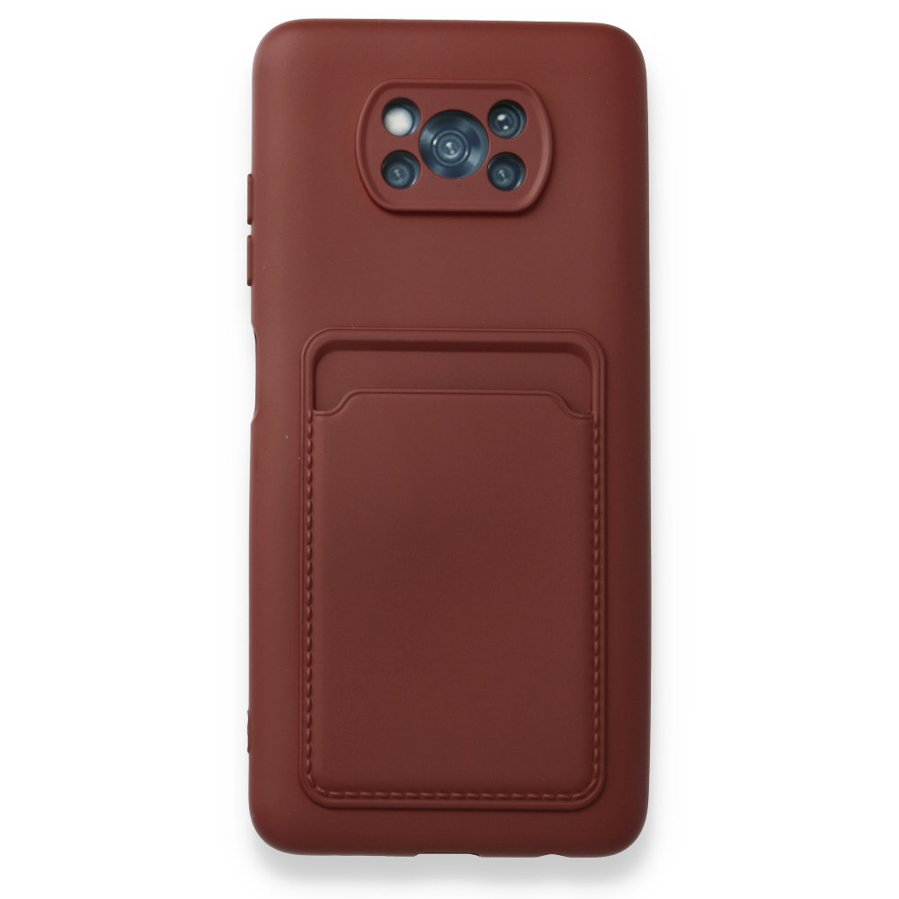 Newface Xiaomi Pocophone X3 Pro Kılıf Kelvin Kartvizitli Silikon - Bordo