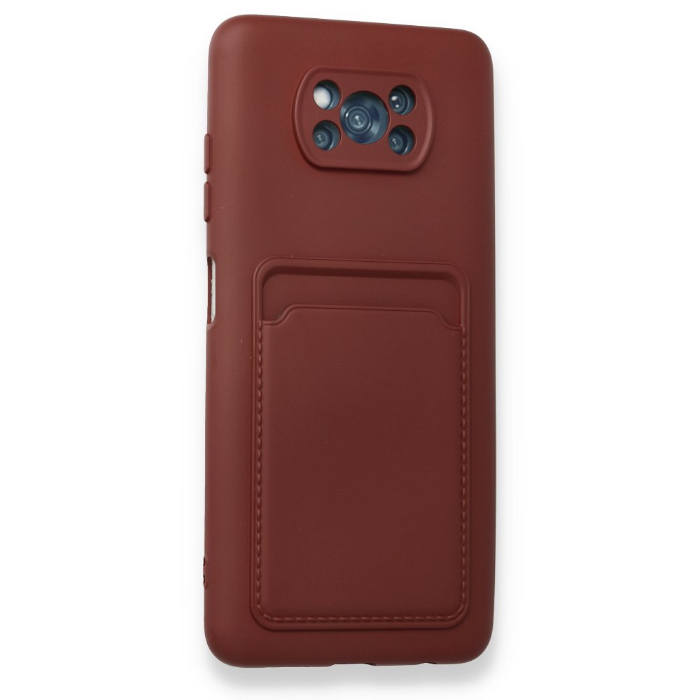 Newface Xiaomi Pocophone X3 Pro Kılıf Kelvin Kartvizitli Silikon - Bordo