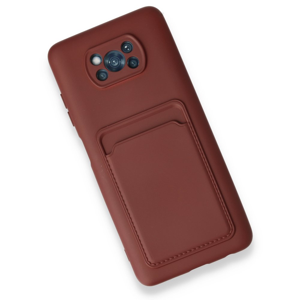 Newface Xiaomi Pocophone X3 Pro Kılıf Kelvin Kartvizitli Silikon - Bordo