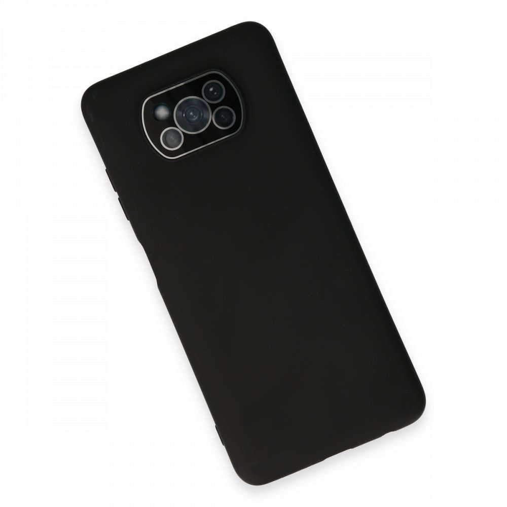 Newface Xiaomi Pocophone X3 Kılıf Lansman Glass Kapak - Siyah
