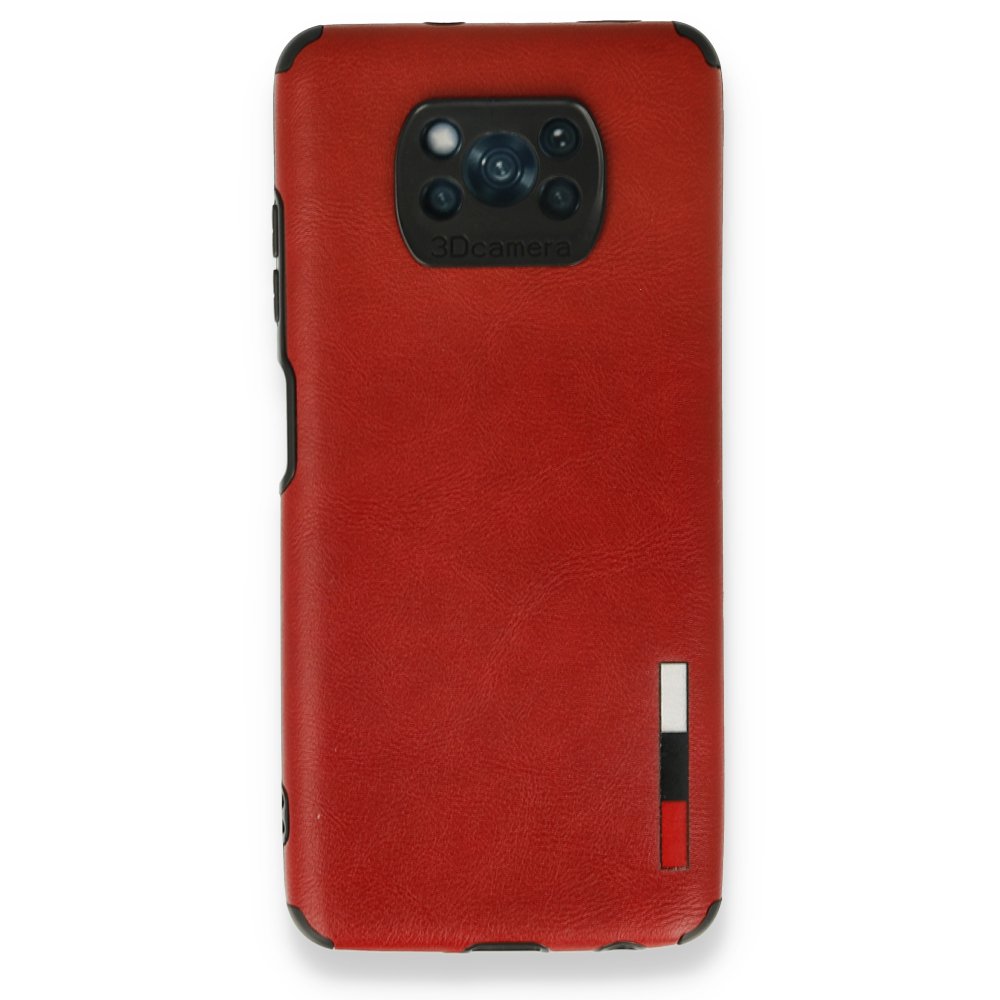 Newface Xiaomi Pocophone X3 Kılıf Loop Deri Silikon - Kırmızı