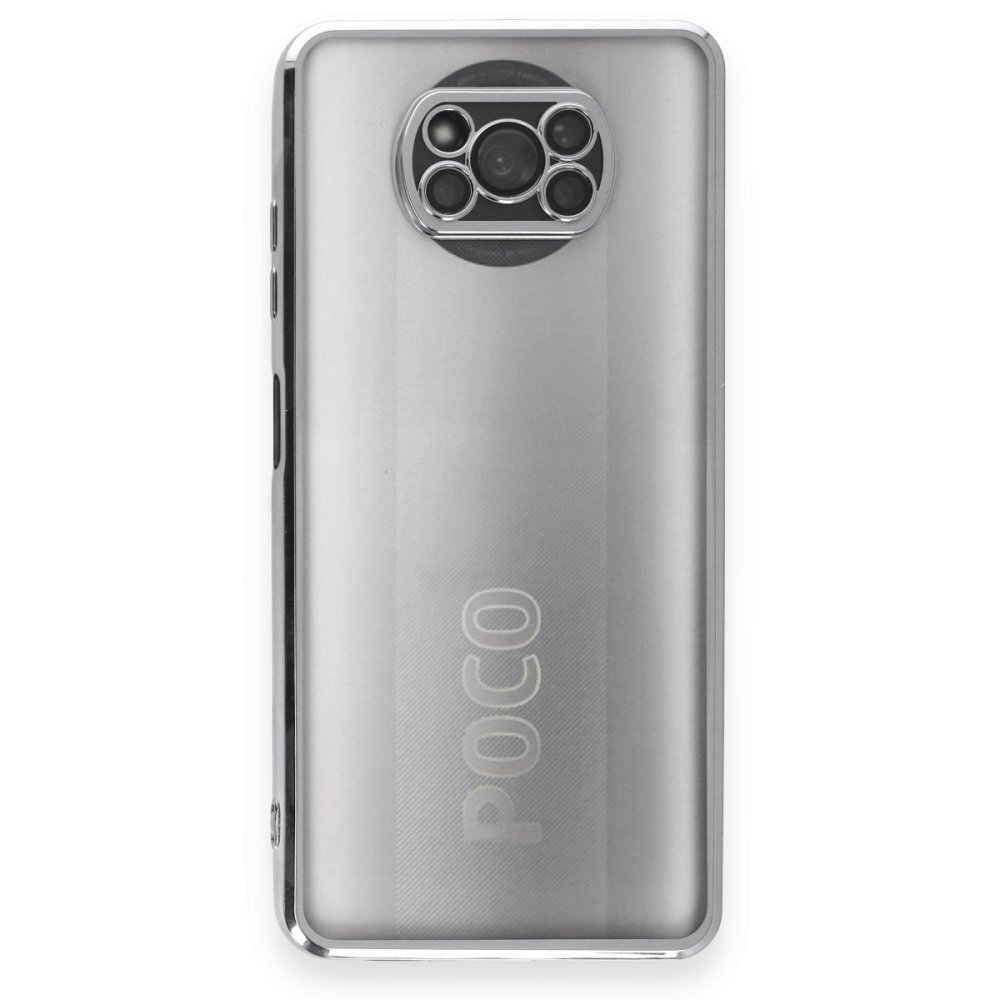 Newface Xiaomi Pocophone X3 Kılıf Razer Lensli Silikon - Gümüş