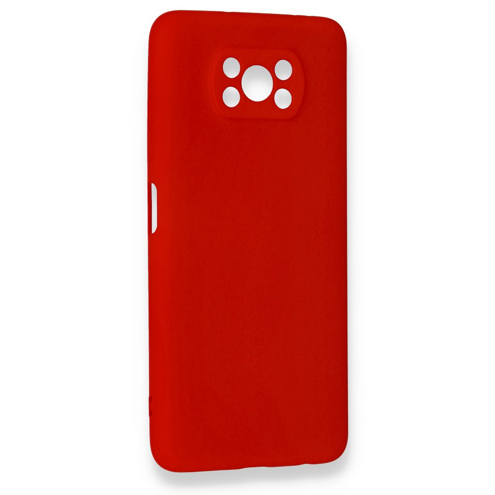 Newface Xiaomi Pocophone X3 Kılıf Nano içi Kadife  Silikon - Kırmızı