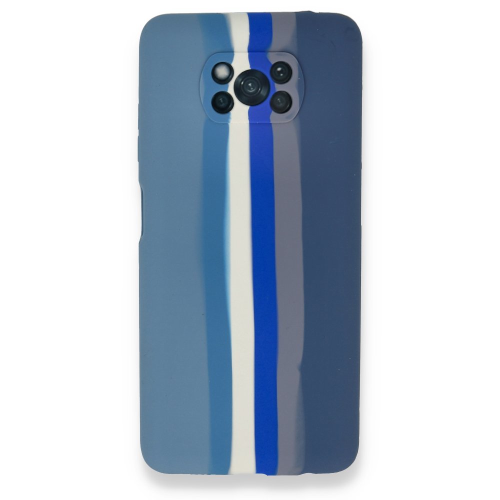 Newface Xiaomi Pocophone X3 Pro Kılıf Ebruli Lansman Silikon - Mavi-Gri