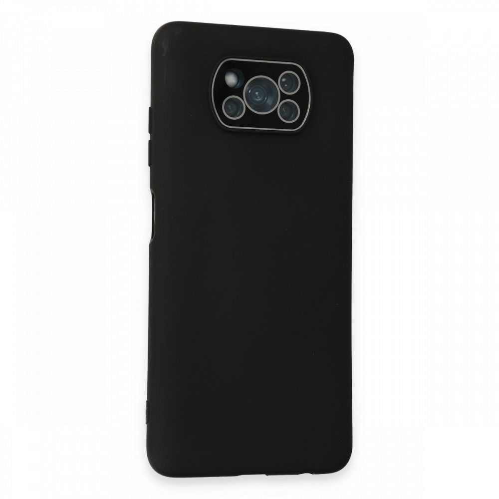 Newface Xiaomi Pocophone X3 Pro Kılıf Lansman Glass Kapak - Siyah