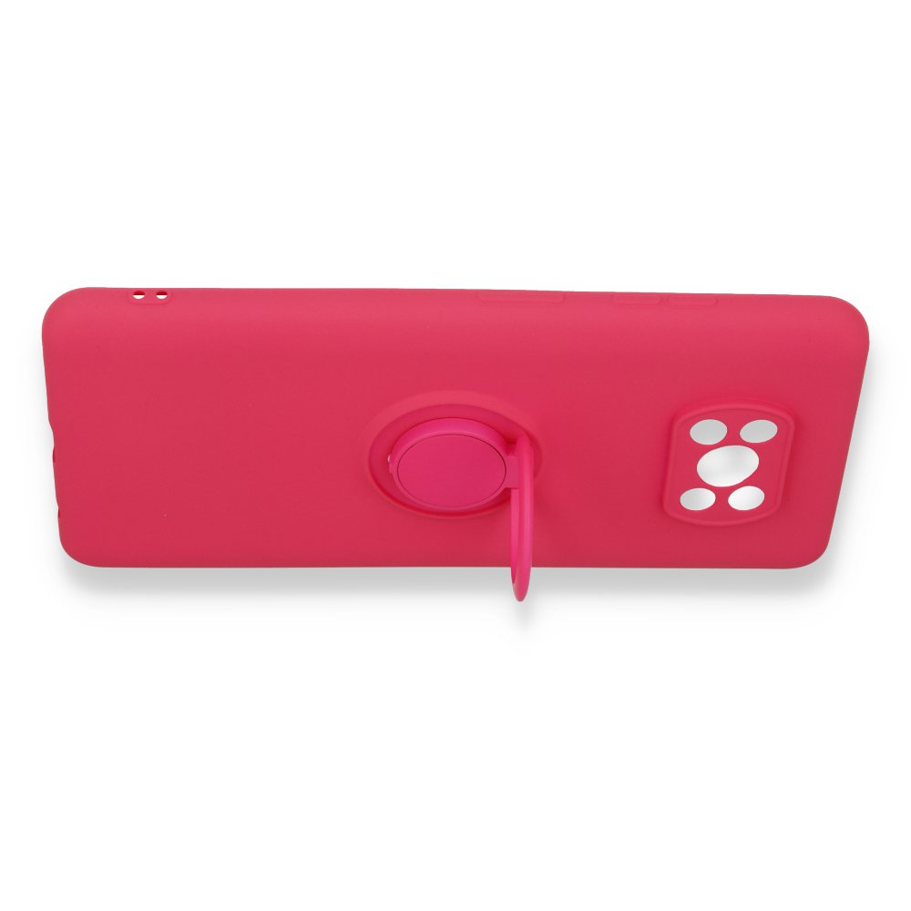 Newface Xiaomi Pocophone X3 Kılıf Viktor Yüzüklü Silikon - Pembe