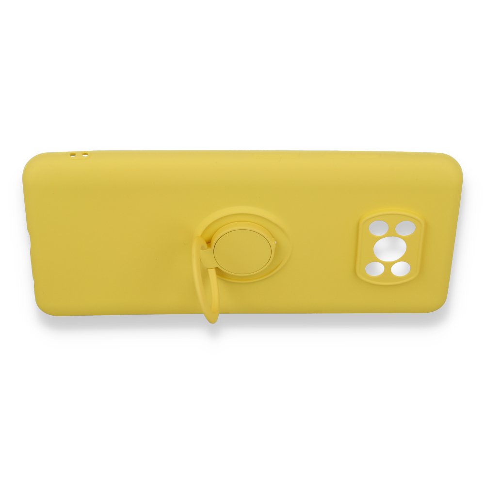 Newface Xiaomi Pocophone X3 Kılıf Viktor Yüzüklü Silikon - Sarı