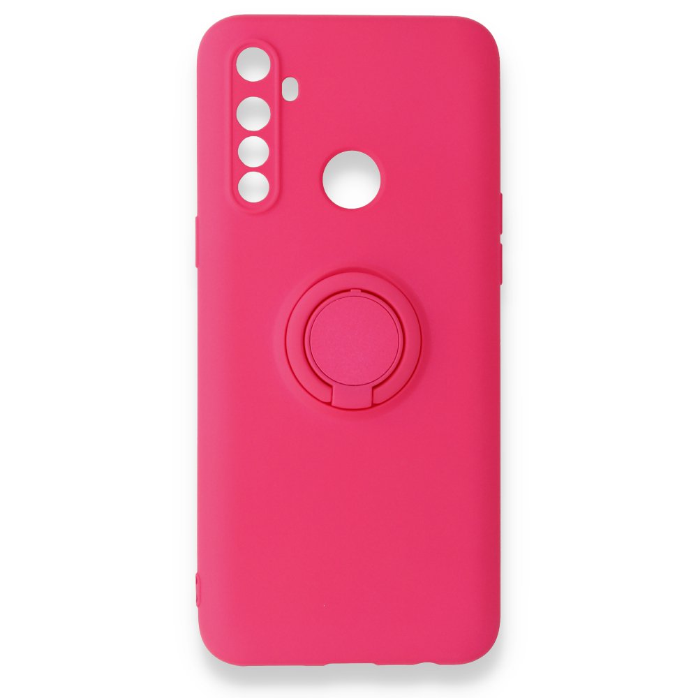 Newface Realme C3 Kılıf Viktor Yüzüklü Silikon - Pembe