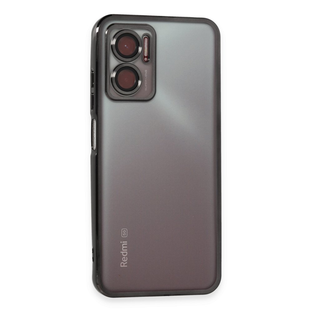 Newface Xiaomi Redmi 10 5G Kılıf Razer Lensli Silikon - Siyah