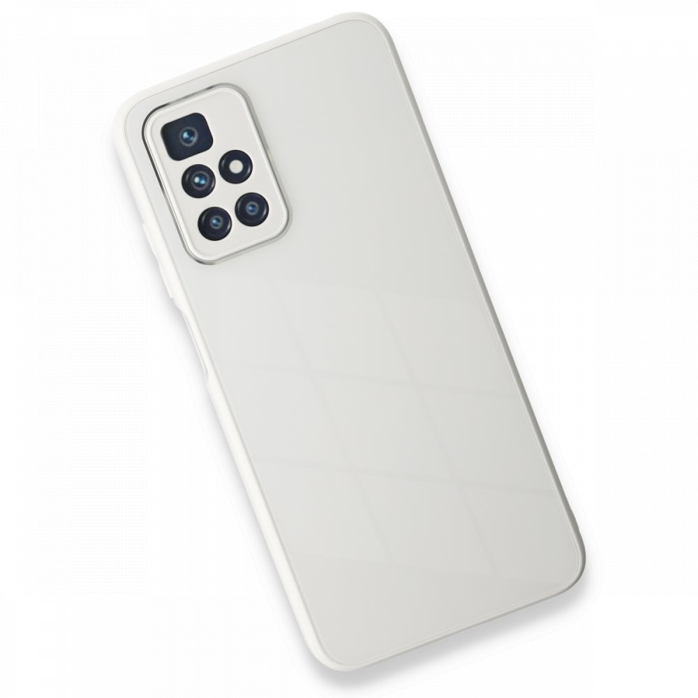 Newface Xiaomi Redmi 10 2022 Kılıf Glass Kapak - Beyaz