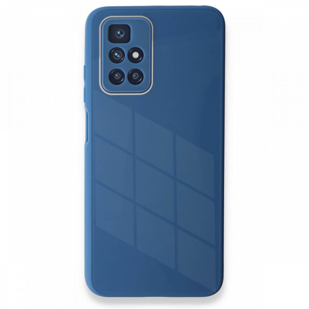 Newface Xiaomi Redmi 10 2022 Kılıf Glass Kapak - Mavi