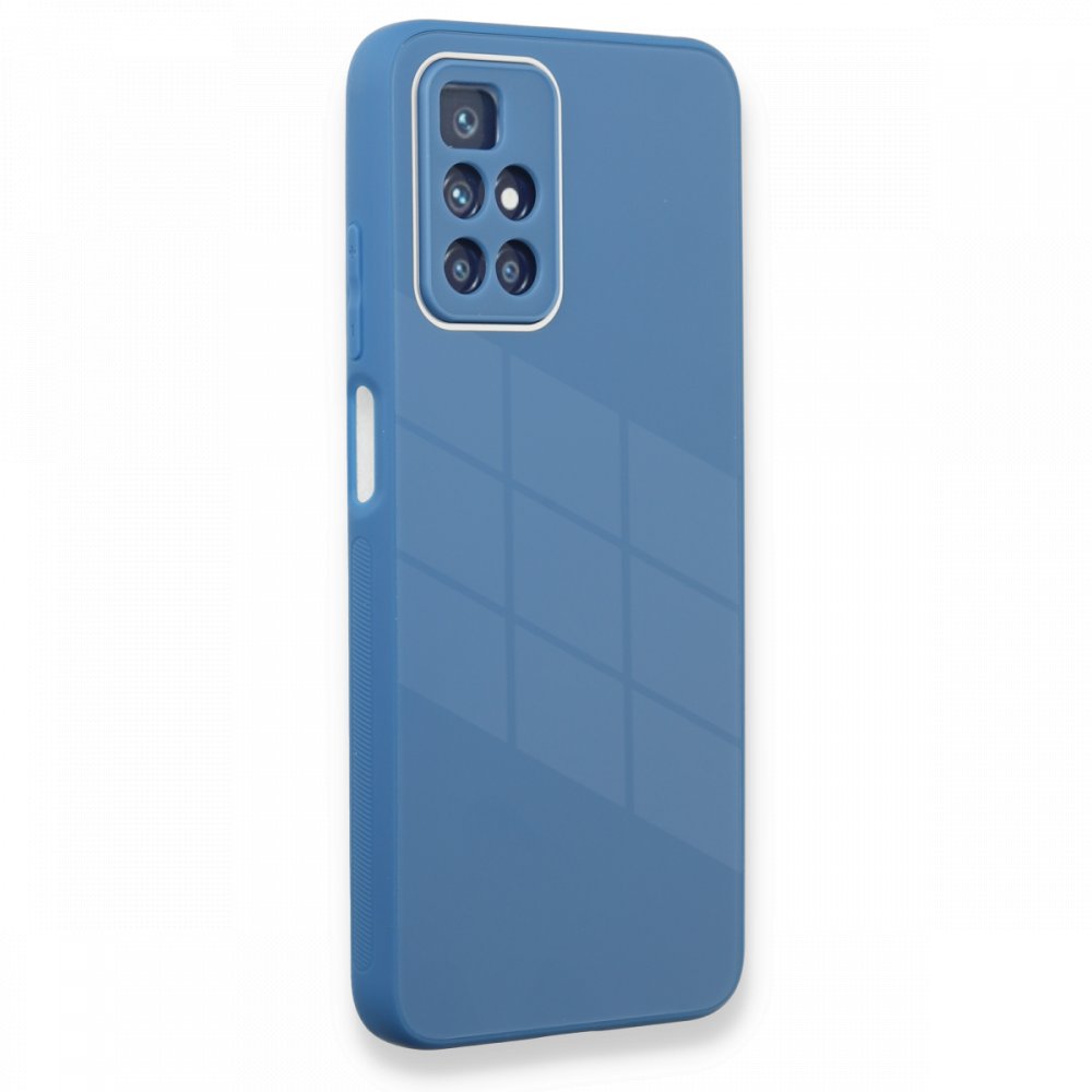 Newface Xiaomi Redmi 10 2022 Kılıf Glass Kapak - Mavi