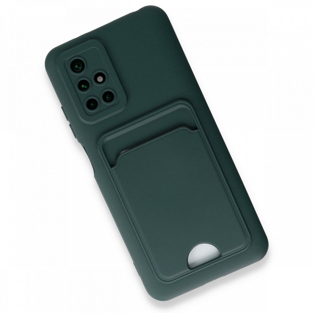 Newface Xiaomi Redmi 10 2022 Kılıf Kelvin Kartvizitli Silikon - Koyu Yeşil