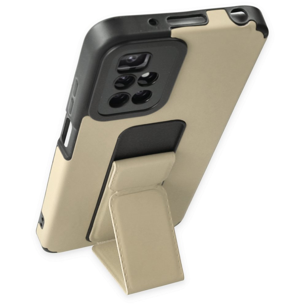 Newface Xiaomi Redmi 10 2022 Kılıf Mega Standlı Silikon - Gold