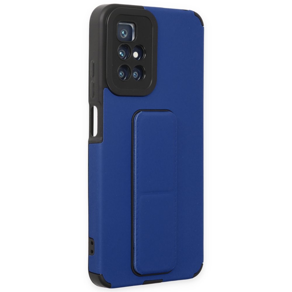 Newface Xiaomi Redmi 10 2022 Kılıf Mega Standlı Silikon - Mavi