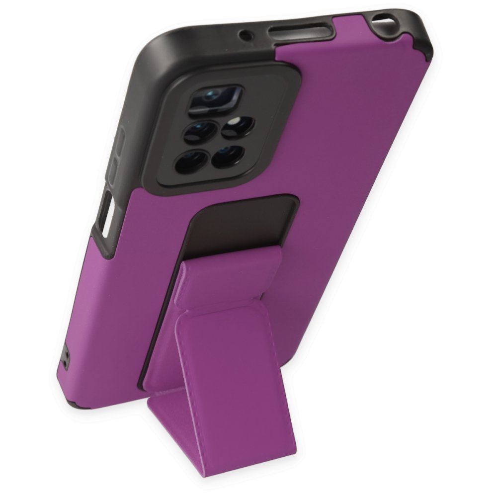 Newface Xiaomi Redmi 10 2022 Kılıf Mega Standlı Silikon - Mor