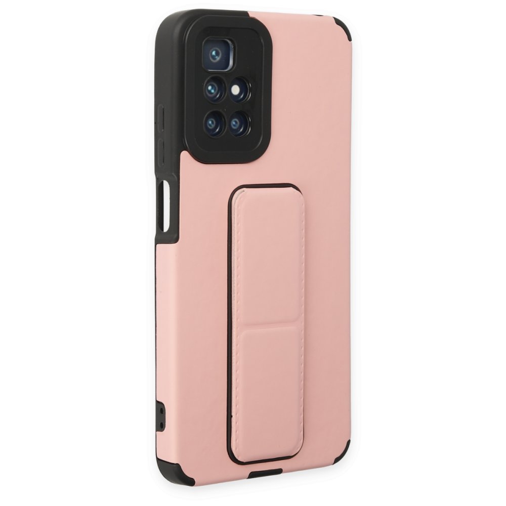 Newface Xiaomi Redmi 10 2022 Kılıf Mega Standlı Silikon - Pudra