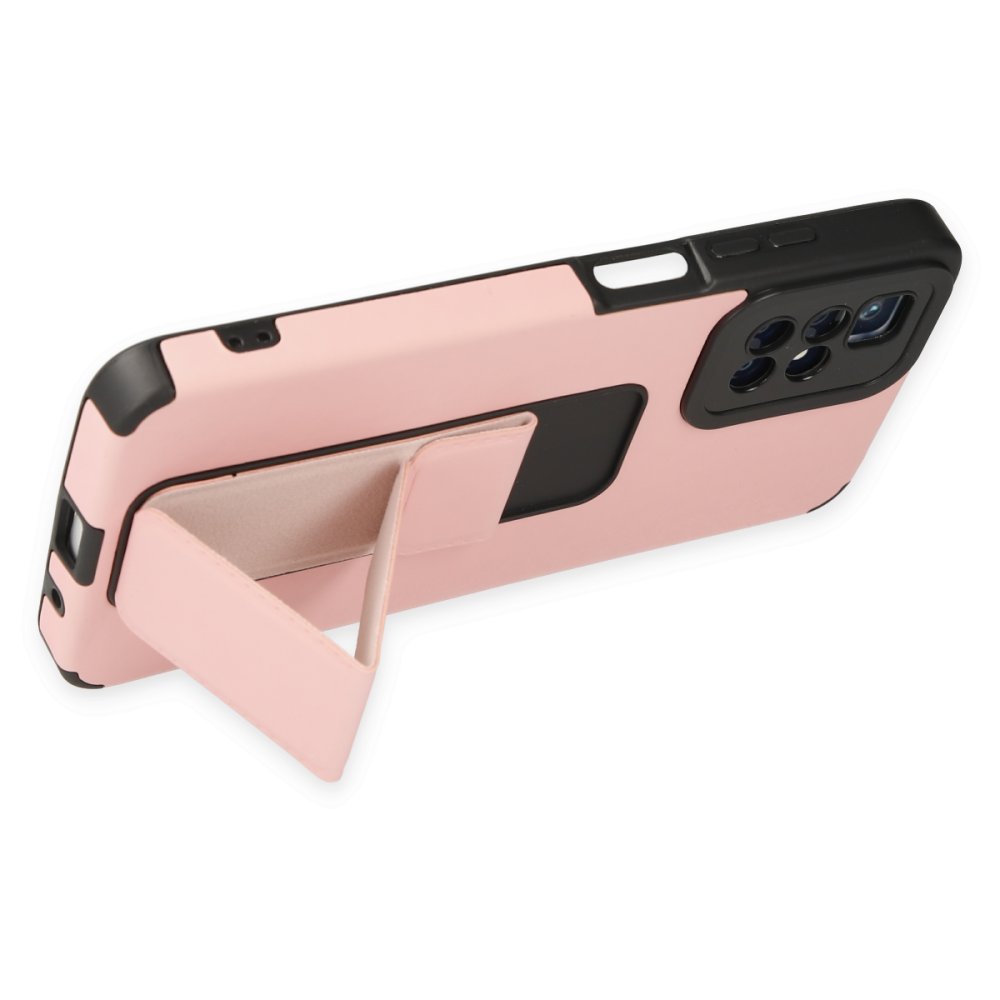 Newface Xiaomi Redmi 10 2022 Kılıf Mega Standlı Silikon - Pudra