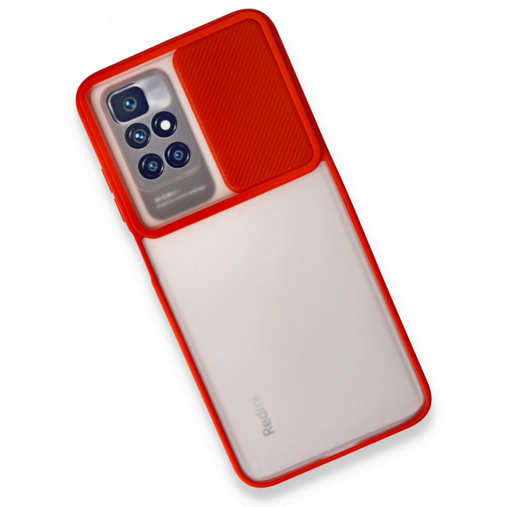 Newface Xiaomi Redmi 10 2022 Kılıf Palm Buzlu Kamera Sürgülü Silikon - Kırmızı