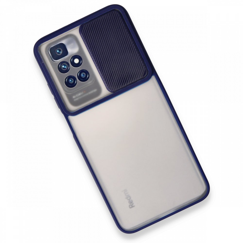 Newface Xiaomi Redmi 10 2022 Kılıf Palm Buzlu Kamera Sürgülü Silikon - Lacivert