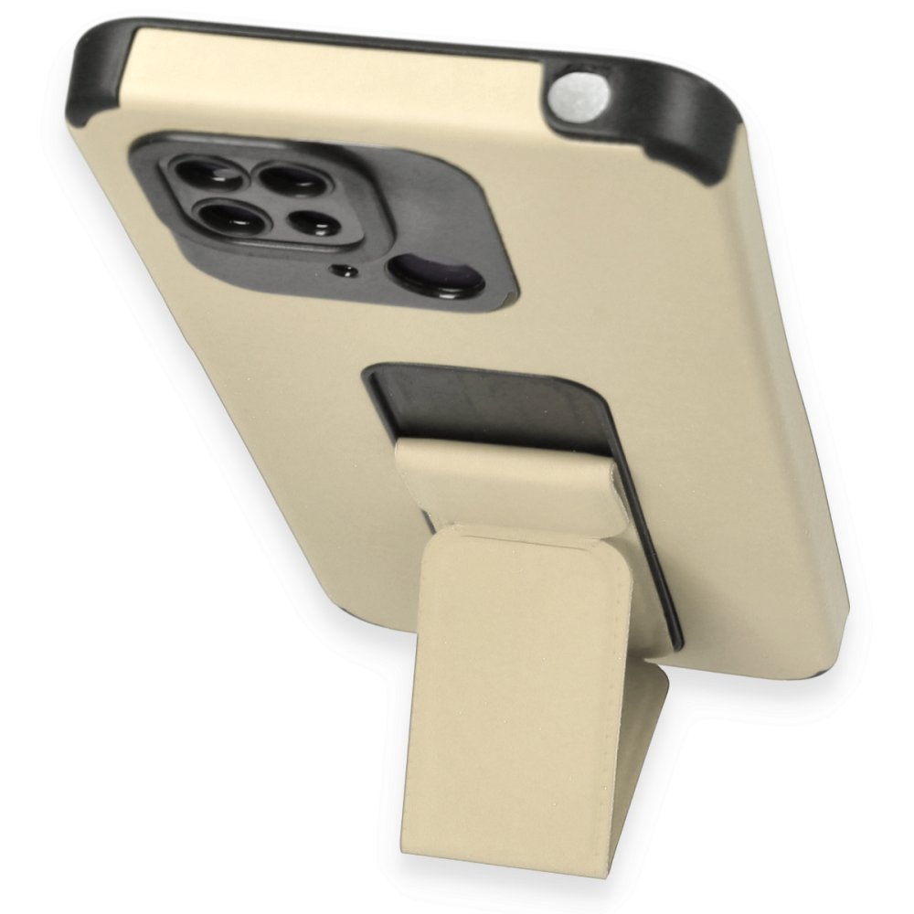 Newface Xiaomi Redmi 10C Kılıf Mega Standlı Silikon - Gold