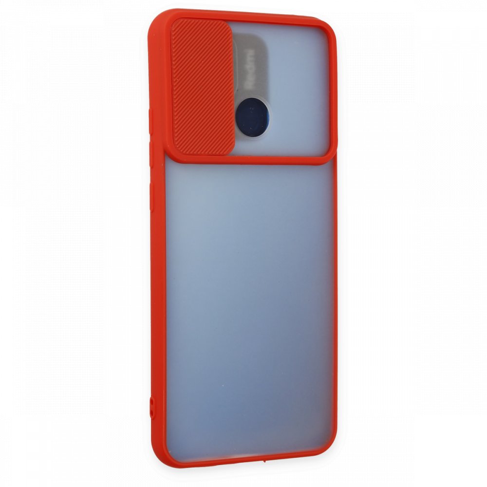Newface Xiaomi Poco C40 Kılıf Palm Buzlu Kamera Sürgülü Silikon - Kırmızı