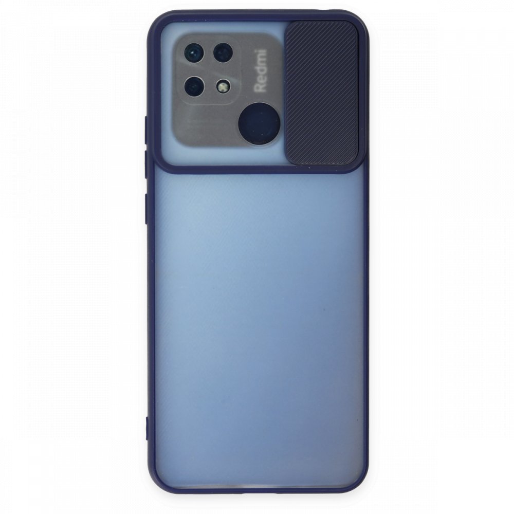 Newface Xiaomi Poco C40 Kılıf Palm Buzlu Kamera Sürgülü Silikon - Lacivert