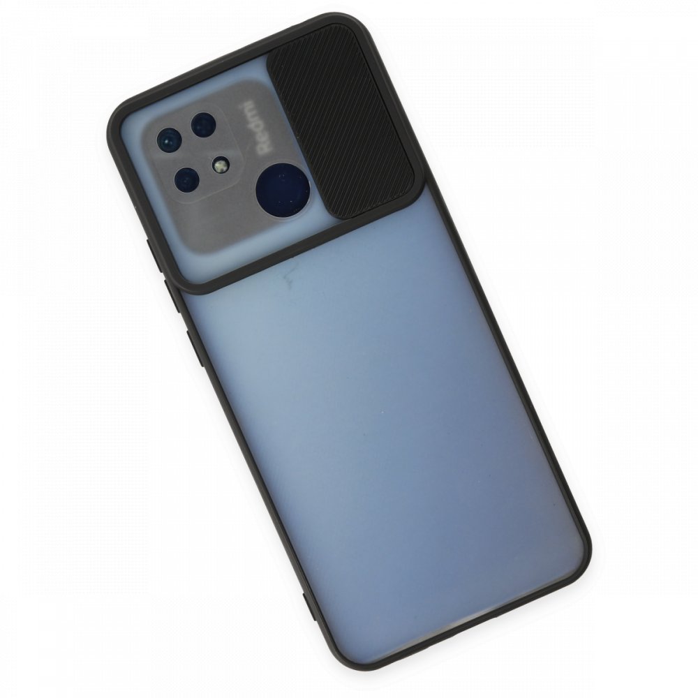 Newface Xiaomi Poco C40 Kılıf Palm Buzlu Kamera Sürgülü Silikon - Siyah